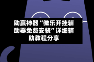 助赢神器“微乐开挂辅助器免费安装”详细辅助教程分享