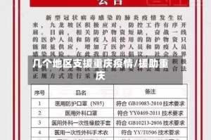 几个地区支援重庆疫情/援助重庆