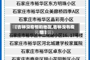 【吉林没疫情的地区,吉林没有疫情】