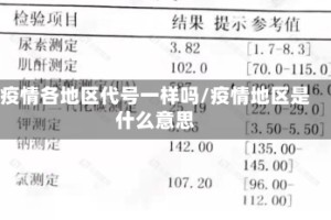 疫情各地区代号一样吗/疫情地区是什么意思