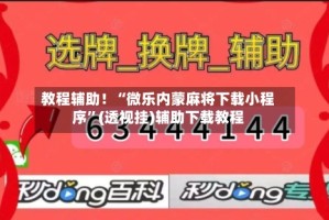 教程辅助！“微乐内蒙麻将下载小程序”(透视挂)辅助下载教程