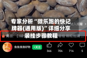 专家分析“微乐跑的快记牌器(通用版)”详细分享装挂步骤教程