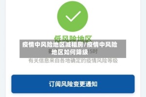 疫情中风险地区减租房/疫情中风险地区如何降级
