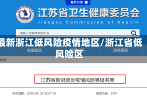 最新浙江低风险疫情地区/浙江省低风险区