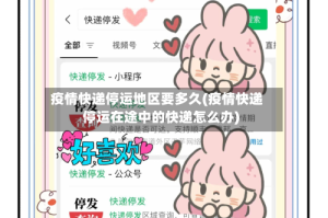 疫情快递停运地区要多久(疫情快递停运在途中的快递怎么办)