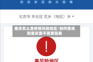 重庆怎么查疫情风险地区/如何查询到重庆需不需要隔离