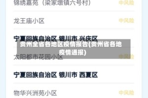 贵州全省各地区疫情报告(贵州省各地疫情通报)