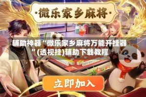 辅助神器“微乐家乡麻将万能开挂器”(透视挂)辅助下载教程