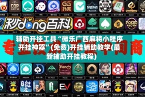 辅助开挂工具“微乐广西麻将小程序开挂神器”(免费)开挂辅助教学(最新辅助开挂教程)