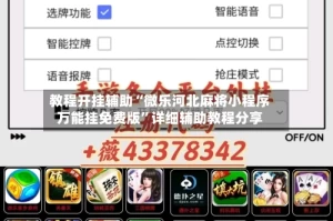 教程开挂辅助“微乐河北麻将小程序万能挂免费版”详细辅助教程分享