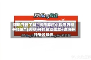 辅助开挂工具“微乐麻将小程序万能开挂器”(透视)开挂辅助脚本+详细开挂安装教程
