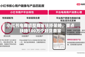 小红书电商调整商家扶持策略，重点扶持100万个好货商家