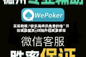实操教程“微乐麻将开免费的挂”开挂辅助脚本+详细开挂安装教程