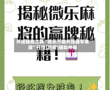 开挂辅助工具“微乐万能开挂器苹果版”开挂(透视)辅助神器
