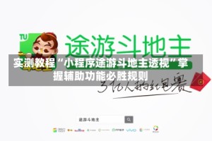 实测教程“小程序途游斗地主透视”掌握辅助功能必胜规则