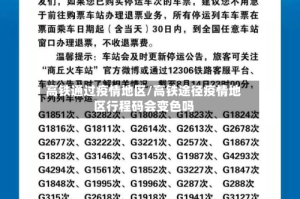 高铁通过疫情地区/高铁途径疫情地区行程码会变色吗