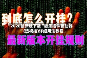 2026最新版下载“微乐插件辅助器”(透视挂)详细用法教程