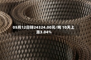 05月12日锌24324.00元/吨 10天上涨3.04%