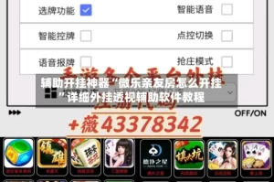 辅助开挂神器“微乐亲友房怎么开挂”详细外挂透视辅助软件教程