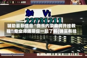 辅助最新信息“微乐内蒙麻将开挂教程”专业师傅带你一起了解(确实有挂