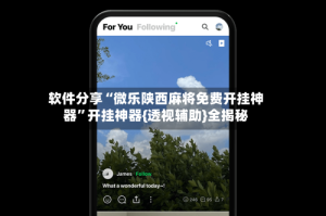 软件分享“微乐陕西麻将免费开挂神器”开挂神器{透视辅助}全揭秘