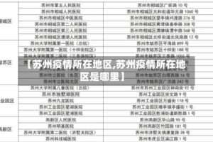 【苏州疫情所在地区,苏州疫情所在地区是哪里】