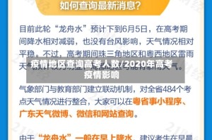 疫情地区查询高考人数/2020年高考疫情影响
