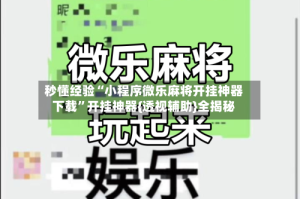 秒懂经验“小程序微乐麻将开挂神器下载”开挂神器{透视辅助}全揭秘