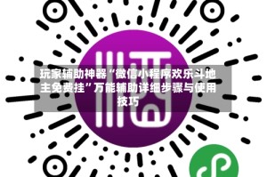 玩家辅助神器“微信小程序欢乐斗地主免费挂”万能辅助详细步骤与使用技巧