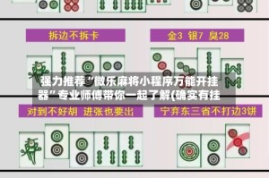 强力推荐“微乐麻将小程序万能开挂器”专业师傅带你一起了解(确实有挂