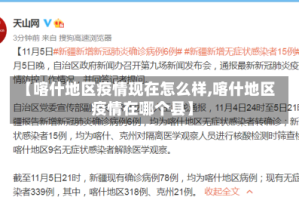 【喀什地区疫情现在怎么样,喀什地区疫情在哪个县】