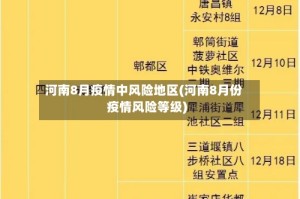 河南8月疫情中风险地区(河南8月份疫情风险等级)