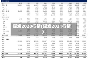 煤炭2020行情(煤炭2021行情)