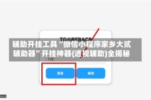 辅助开挂工具“微信小程序家乡大贰辅助器”开挂神器{透视辅助}全揭秘