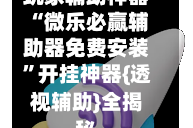 玩家辅助神器“微乐必赢辅助器免费安装”开挂神器{透视辅助}全揭秘