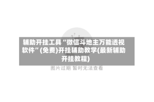 辅助开挂工具“微信斗地主万能透视软件”(免费)开挂辅助教学(最新辅助开挂教程)