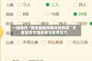 一键操作“微乐辅助神器开挂教程”万能辅助详细步骤与使用技巧