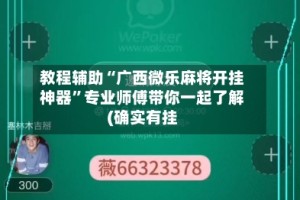教程辅助“广西微乐麻将开挂神器”专业师傅带你一起了解(确实有挂