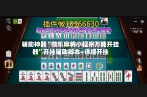 辅助神器“微乐麻将小程序万能开挂器”开挂辅助脚本+详细开挂