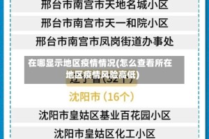 在哪显示地区疫情情况(怎么查看所在地区疫情风险高低)