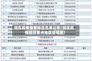 现在疫情重要地区名单公布/现在疫情防控重点地区是哪里?