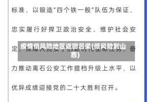 疫情低风险地区返回吕梁(低风险到山西)