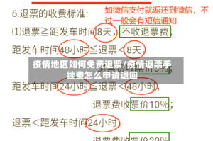 疫情地区如何免费退票/疫情退票手续费怎么申请退回