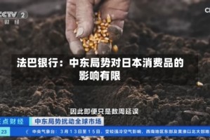 法巴银行：中东局势对日本消费品的影响有限