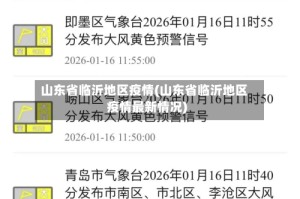 山东省临沂地区疫情(山东省临沂地区疫情最新情况)