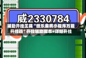 辅助开挂工具“微乐麻将小程序万能开挂器”开挂辅助脚本+详细开挂