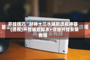 开挂技巧“财神十三水辅助透视神器”(透视)开挂辅助脚本+详细开挂安装教程