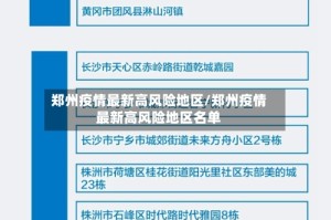 郑州疫情最新高风险地区/郑州疫情最新高风险地区名单
