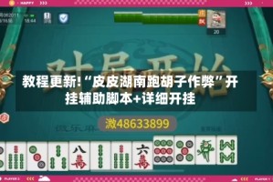 教程更新!“皮皮湖南跑胡子作弊”开挂辅助脚本+详细开挂