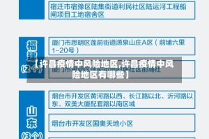 【许昌疫情中风险地区,许昌疫情中风险地区有哪些】